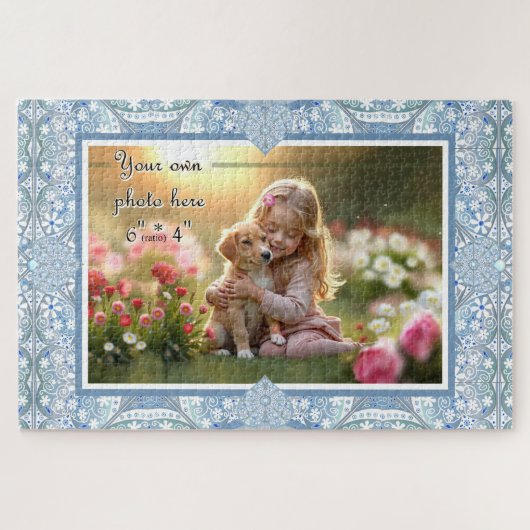 Keramische Kant Lichtblauw Legpuzzel (Horizontaal)