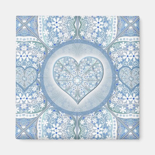 Keramische kant Lichtblauw Magneet (Voorkant)