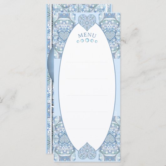 Keramische Kant Lichtblauw Menu (Voorkant / Achterkant)