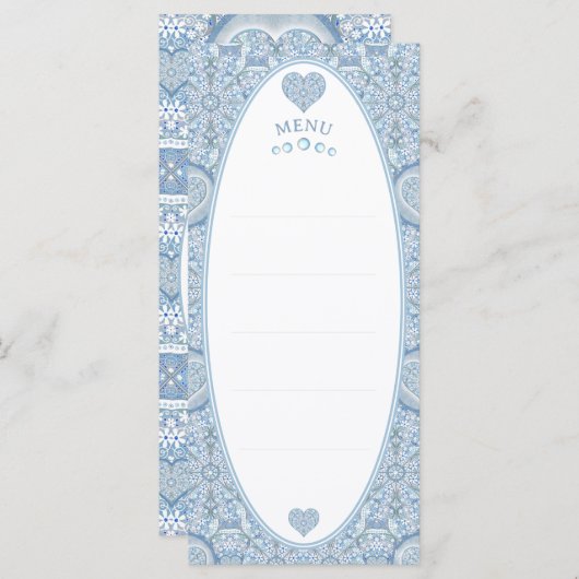 Keramische Kant Lichtblauw Menu (Voorkant / Achterkant)
