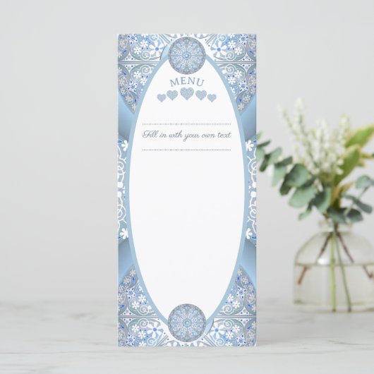 Keramische Kant Lichtblauw Menu (Staand voorkant)
