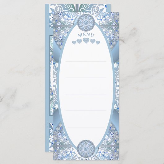 Keramische Kant Lichtblauw Menu (Voorkant / Achterkant)