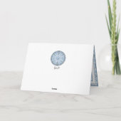 Keramische kant lichtblauw moederdag bedankkaart (Achterkant)