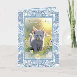 Keramische kant lichtblauw moederdag bedankkaart