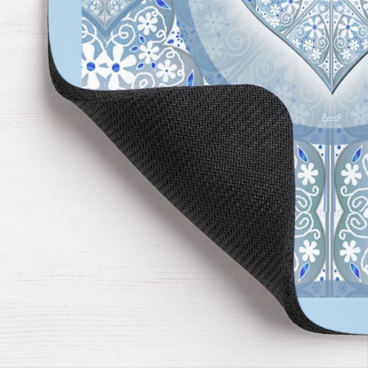 Keramische kant Lichtblauw Muismat (Hoek)