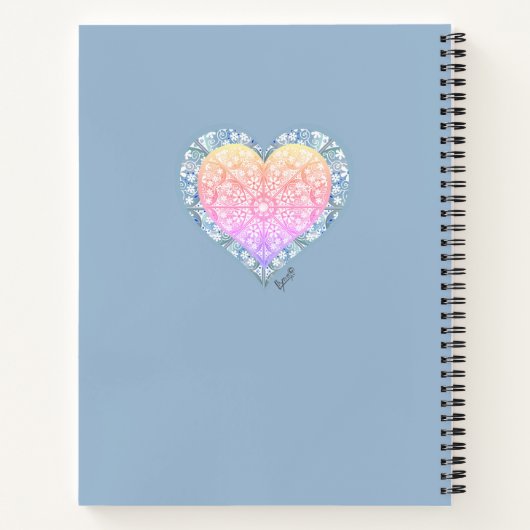 Keramische kant Lichtblauw Notitieboek (Achterkant)