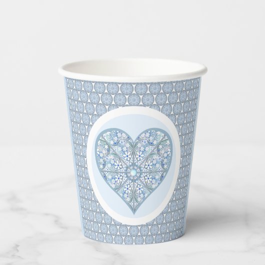 Keramische Kant Lichtblauw Papieren Bekers (Achterkant)