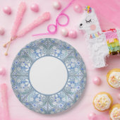 Keramische Kant Lichtblauw Papieren Bordje (Feest)