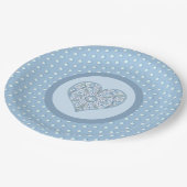 Keramische Kant Lichtblauw Papieren Bordje (Gekanteld)