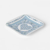 Keramische Kant Lichtblauw Papieren Bordje (Gebogen)
