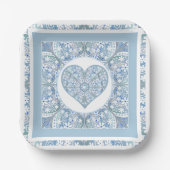 Keramische Kant Lichtblauw Papieren Bordje (Voorkant)