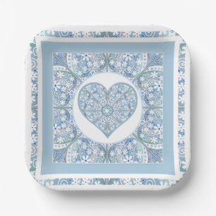 Keramische Kant Lichtblauw Papieren Bordje