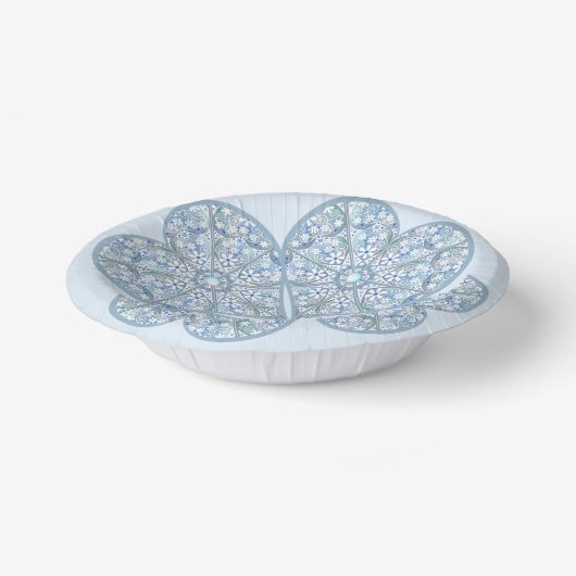 Keramische Kant Lichtblauw Papieren Kommen (Gebogen)