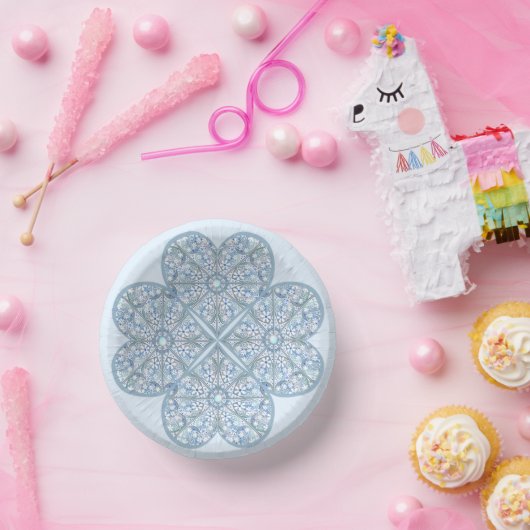 Keramische Kant Lichtblauw Papieren Kommen (Feest)