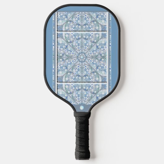 Keramische kant Lichtblauw Pickleball Paddle (Voorkant)