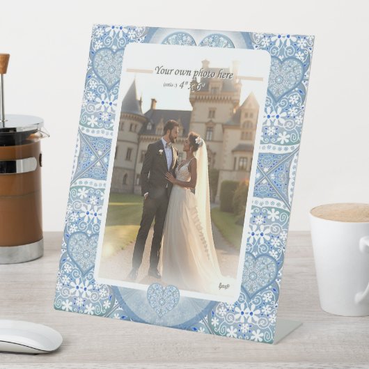 Keramische kant Lichtblauw Reclamebord Met Voetstuk (Insitu)