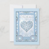 Keramische kant Lichtblauw RSVP Kaartje (Voorkant)