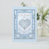 Keramische kant Lichtblauw RSVP Kaartje (Staand voorkant)