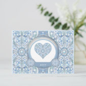 Keramische Kant Lichtblauw RSVP Kaartje (Staand voorkant)