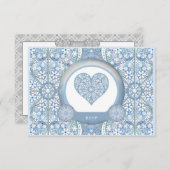 Keramische Kant Lichtblauw RSVP Kaartje (Voorkant / Achterkant)