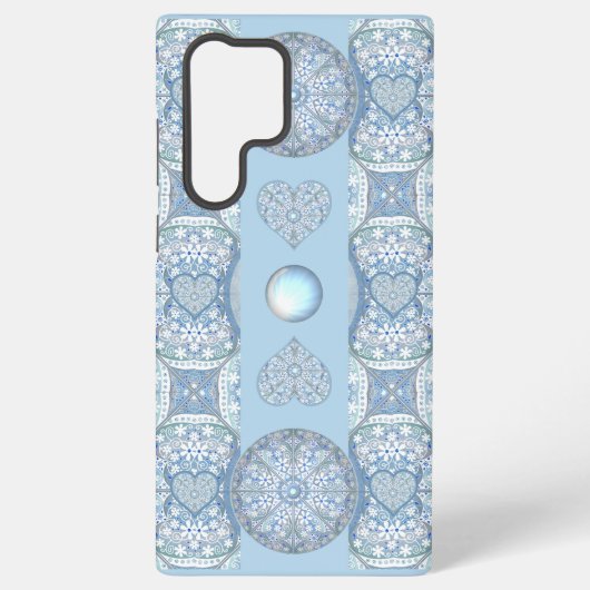 Keramische kant Lichtblauw Samsung Galaxy Hoesje (Achterkant)