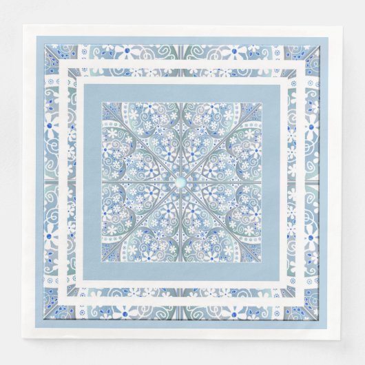 Keramische Kant lichtblauw Servet (Voorkant)