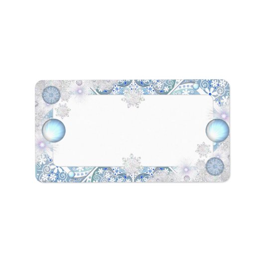 Keramische kant lichtblauw & sneeuwvlok etiket (Voorkant)