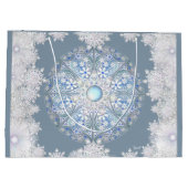 Keramische kant lichtblauw & sneeuwvlok groot cadeauzakje (Achterkant)