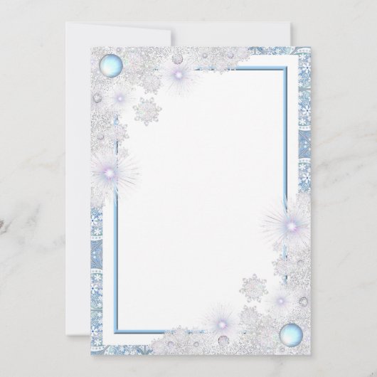 Keramische kant lichtblauw & sneeuwvlok kaart (Achterkant)