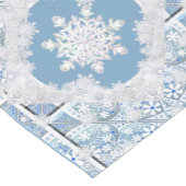Keramische kant lichtblauw & sneeuwvlok korte tafelloper (Hoek)