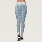 Keramische kant lichtblauw & sneeuwvlok leggings (Achterkant)