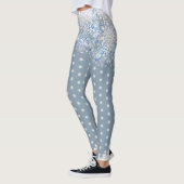 Keramische kant lichtblauw & sneeuwvlok leggings (Links)