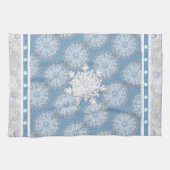Keramische kant lichtblauw & sneeuwvlok theedoek (Horizontaal)