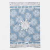 Keramische kant lichtblauw & sneeuwvlok theedoek (Verticaal)