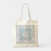 Keramische kant lichtblauw & sneeuwvlok tote bag (Achterkant)