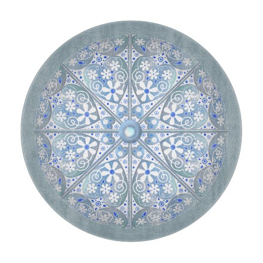 Keramische Kant lichtblauw Snijplank (Voorkant)