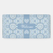 Keramische kant Lichtblauw Spandoek (Horizontaal)