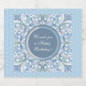 Keramische kant Lichtblauw Sparkling Wijnetiket (Enkel label)