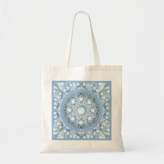 Keramische Kant lichtblauw Tote Bag (Voorkant)