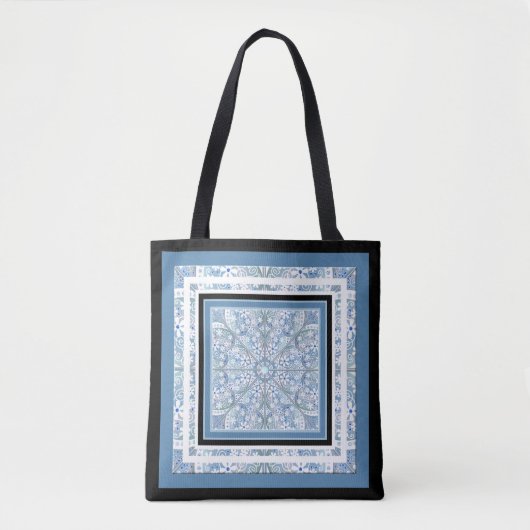 Keramische kant Lichtblauw Tote Bag (Voorkant)
