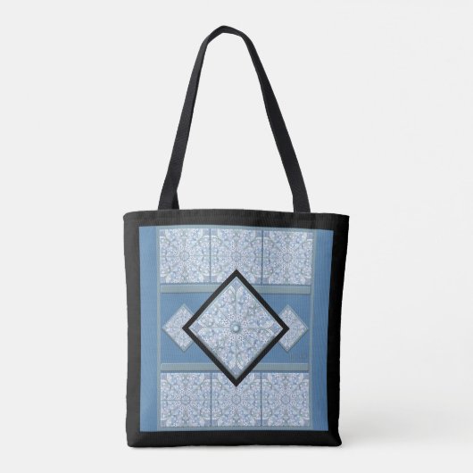 Keramische kant Lichtblauw Tote Bag (Achterkant)