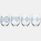 Keramische kant Lichtblauw Wijnglas Zonder Voet (Voorkant)