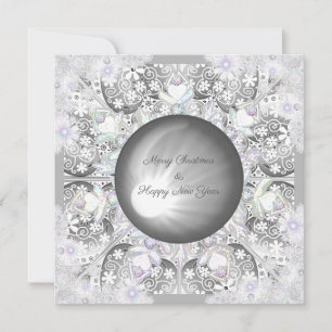 Keramische kant lichtgrijs & sneeuwvlok feestdagenkaart