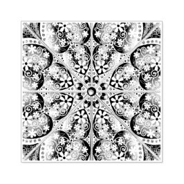 Keramische kant lichtgrijs & sneeuwvlok rubberstempel