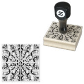 Keramische kant lichtgrijs & sneeuwvlok rubberstempel (Gestempeld)