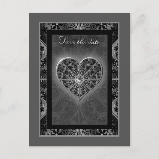 Keramische kant zwart briefkaart (Voorkant)