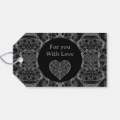 Keramische kant zwart cadeaulabel (Achterkant Horizontaal)