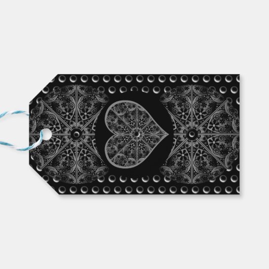 Keramische Kant Zwart Cadeaulabel (Achterkant Horizontaal)