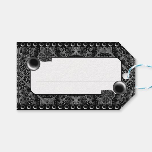 Keramische Kant Zwart Cadeaulabel (Voorkant (Horizontaal))