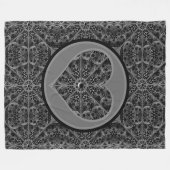 Keramische kant Zwart Fleece Deken (Voorkant (Horizontaal))